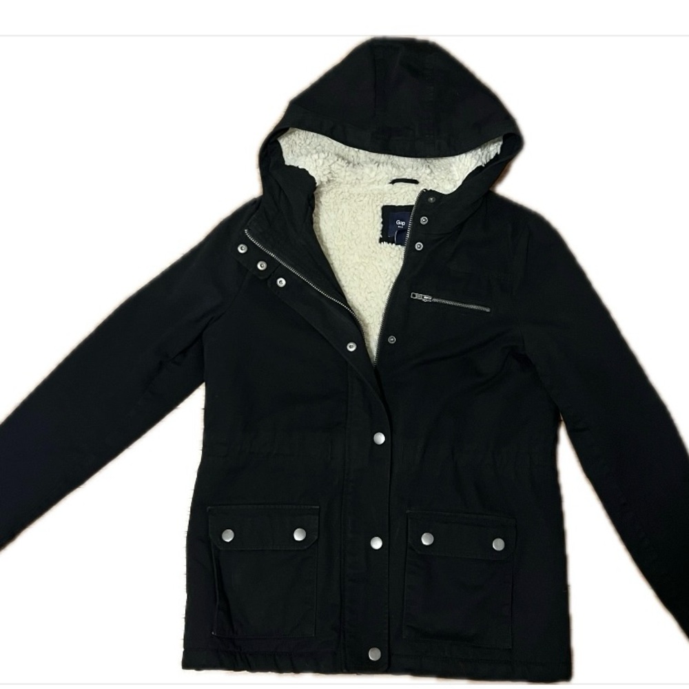 Gap black Sherpa Parka jacket